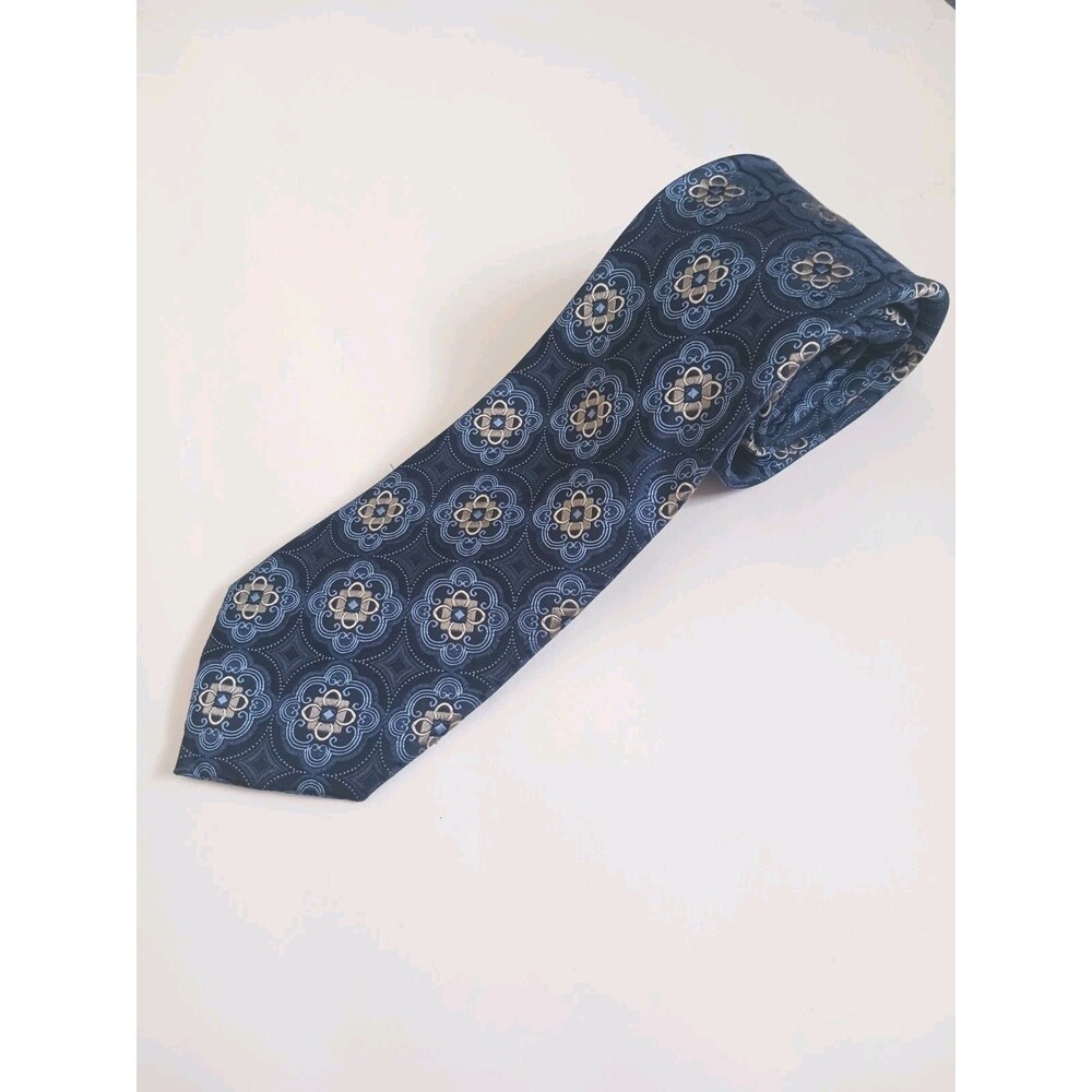 JOS. A. BANK Signature Collection Men's Silk Necktie Geometric Paisley Blue EUC